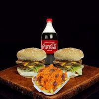 imagem Combo Casal Duplo X-Bacon+ coca cola 1,5L + batata pp com cheddar e bacon