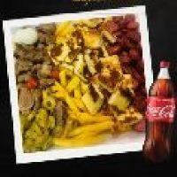 imagem Porção Gigante contrafile fritas linguiça mineira e queijo coalho+ Coca Cola 2L