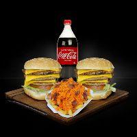 imagem Combo Casal Tripo X-Burguer + coca cola 1,5 + batata pp com cheddar e baconL