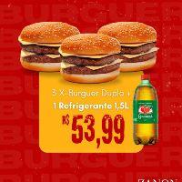 imagem 3 X-Burguer Duplo + 1 Refrigerante 1,5L