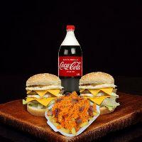 imagem Combo Casal Duplo X-Egg+ Coca cola 1,5L + batata pp com cheddar e bacon